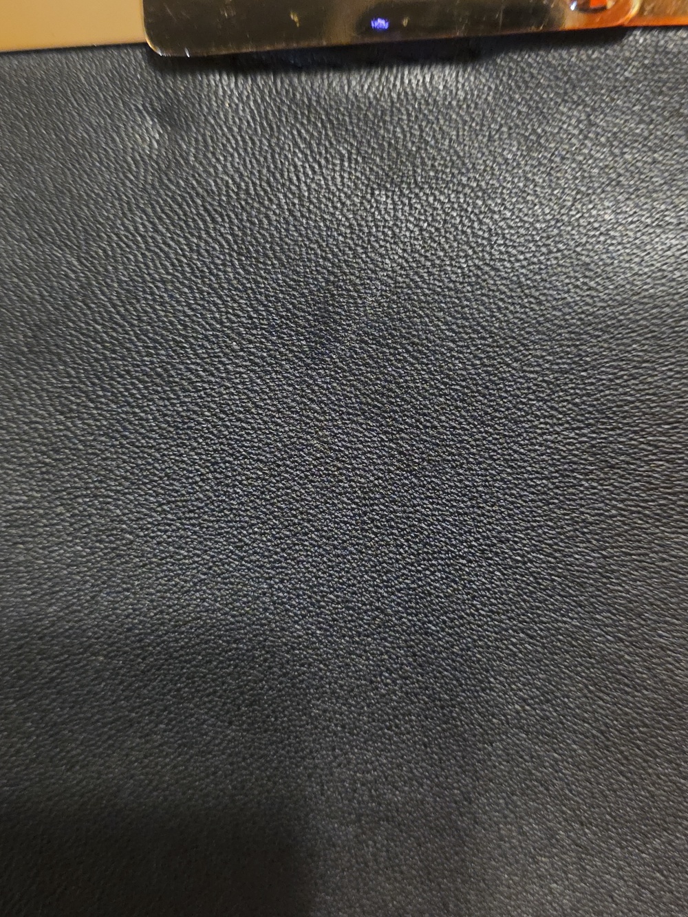 J. Crew Vintage Style Black Leather Clutch with Gold Bar Frame - Picture 15 of 17